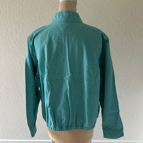 CHRISTOPHER & BANKS | Womens Aqua Cotton Twill Jacket NEW Size XL Snap Blazer - Picture 3 of 11